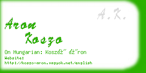 aron koszo business card